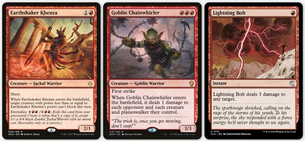 Mono-Red Aggro example cards