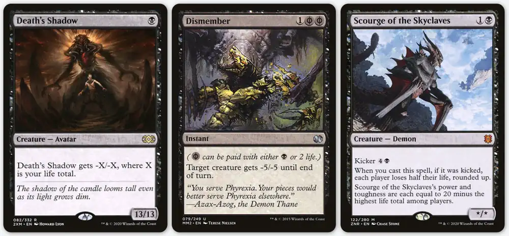 Death’s Shadow example cards