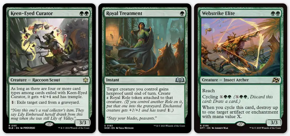 Mono-Green Bullrush example cards